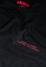 Carica l'immagine nel visualizzatore di Gallery, T-shirt "CAPTAIN" Black/Red