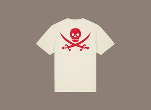 T-shirt "CAPTAIN" Natural/Red